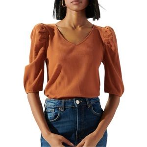 Sugarlips Rust Ribbed Top